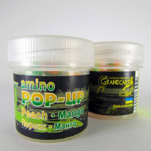 Бойлы amino POP-UP Grandcarp PEACH•MANGO (ПЕРСИК•МАНГО) Ø10 мм 15 шт. (PUP0116)