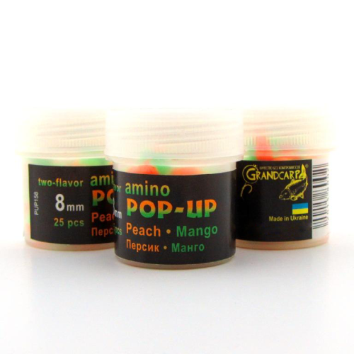 Бойлы amino POP-UP Grandcarp PEACH•MANGO (ПЕРСИК•МАНГО) Ø8 мм (PUP158)