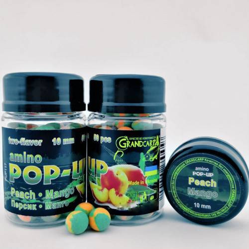 Бойлы amino POP-UP Grandcarp PEACH•MANGO (ПЕРСИК•МАНГО) Ø10 мм 50 шт. (PUP117)