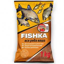 Прикормка Фишка Карп Клубника XXL 1кг