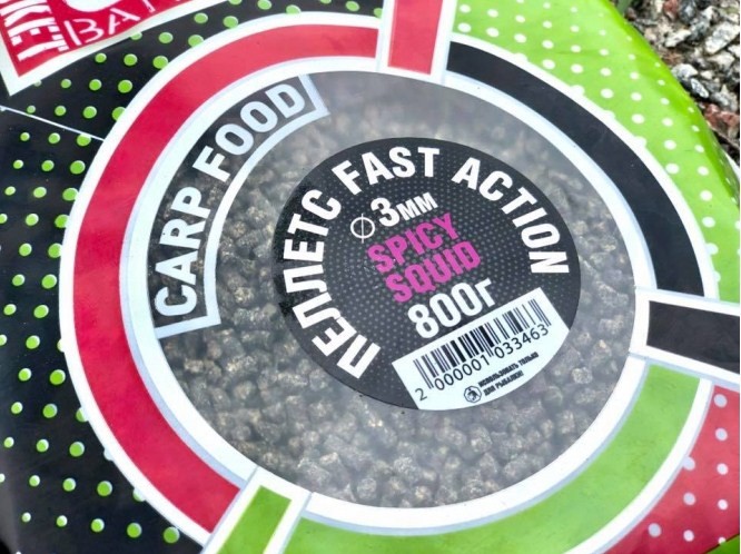 Пеллетс Rocket-Baits Fast Action Spicy Squid 3mm, 0.8kg