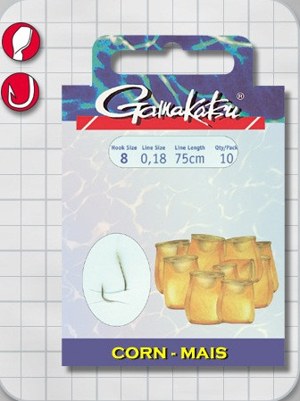 Крючок с поводком Gamakatsu BKS-1130G Corn Gold 012 0.14мм