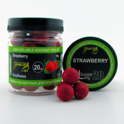 Бойлы насадочные долгорастворимые Grandcarp КЛУБНИКА Ø20 мм 100 г (BBL002)