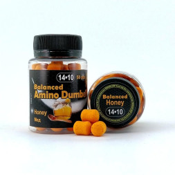 Бойлы насадочные Grandcarp BALANCED Amino Dumbells HONEY (МЕД) 14•10 мм 50 шт. (BBB007)