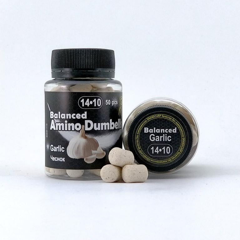 Бойлы насадочные Grandcarp BALANCED Amino Dumbells GARLIC (ЧЕСНОК) 14•10 мм 50 шт. (BBB008)