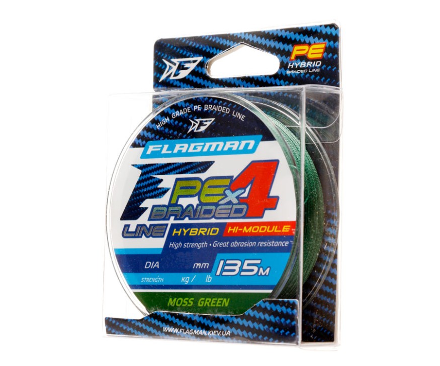 Шнур Flagman PE Hybrid F4 MossGreen 135m 0,16mm 9,1kg/20lb