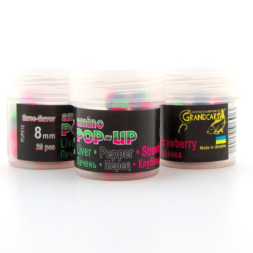Бойлы amino POP-UP Grandcarp LIVER•PEPPER•STRAWBERRY (ПЕЧЕНЬ•ПЕРЕЦ•КЛУБНИКА) Ø8 мм (PUP215)