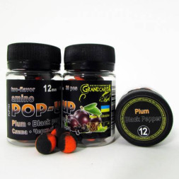 Бойлы amino POP-UP Grandcarp PLUM•BLACK PEPPER (СЛИВА•ЧЕРНЫЙ ПЕРЕЦ) Ø12 мм 30 шт. (PUP163)