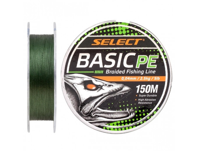 Шнур Select Basic PE 150m  0.26mm 45LB/20.8kg (темн-зел.)