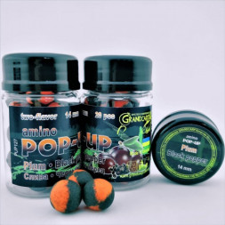Бойлы amino POP-UP Grandcarp PLUM•BLACK PEPPER (СЛИВА•ЧЕРНЫЙ ПЕРЕЦ) Ø14 мм 20 шт. (PUP127)