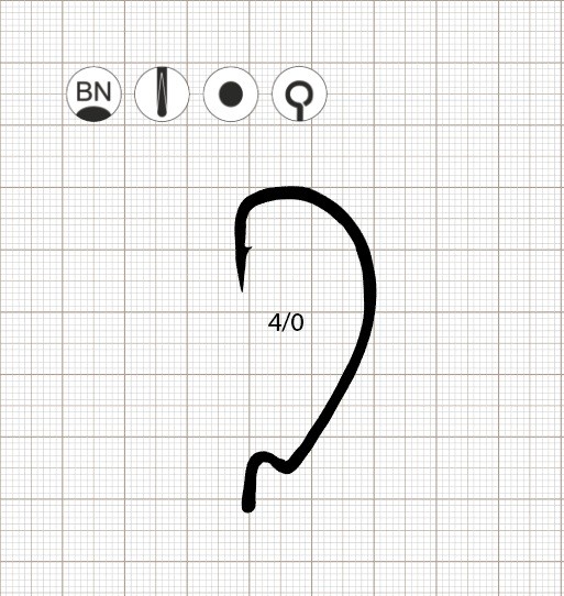 Крючки Bratfishing SUPER LOCK WORM, Black Nickel # 4/0