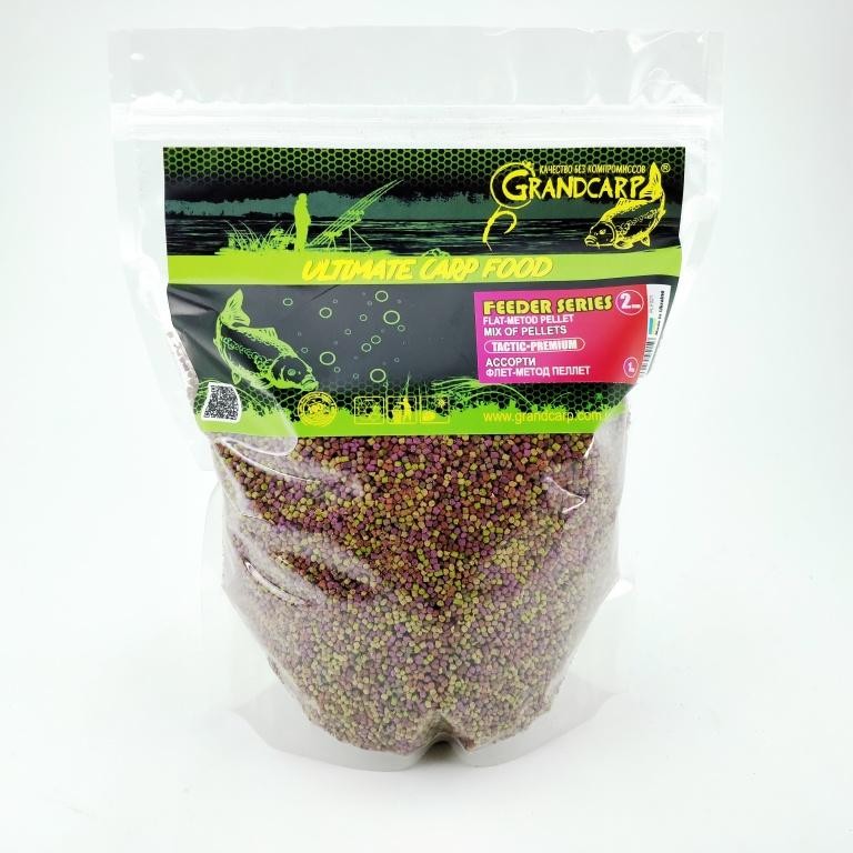 Флет-метод пеллет АССОРТИ серий TACTIC/PREMIUM 2 мм 1 кг (PLF021)