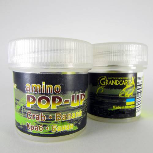 Бойлы amino POP-UP Grandcarp CRAB•BANANA (КРАБ•БАНАН) Ø10 мм 15 шт. (PUP0119)