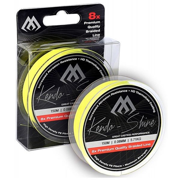 Шнур Mikado Kendo Shine Braid 150м 0,12мм 9,62кг fluo yellow