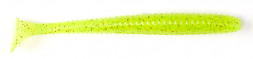 Съедобный силикон Lucky John S-Shad Tail 2.8" Chartreuse red 7шт