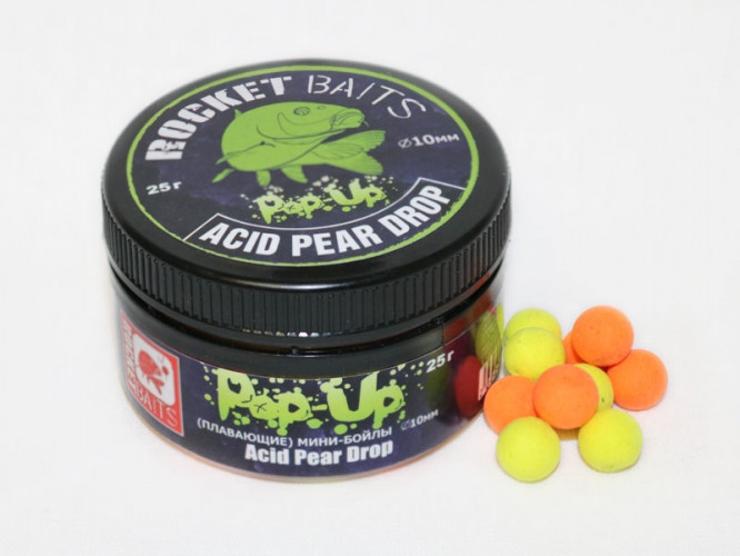 Мини-бойлы Rocket Baits Pop Up «Acid Pear Drop» (CC Moore) 10 mm