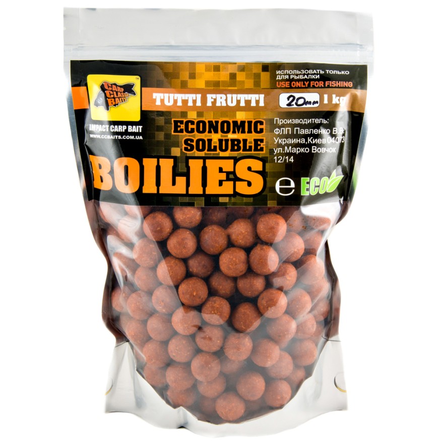 Пылящие бойлы CC Baits Economic Soluble Tutti Frutti 20мм 3кг