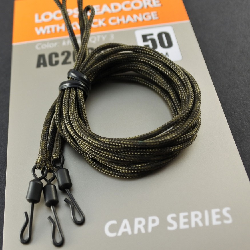 Лидкор Orange Loops leadcore QC с быстросъемным вертлюгом 3 шт.