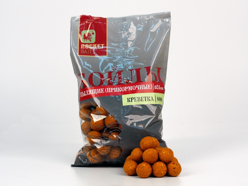 Бойлы Rocket Baits пылящие (прикормочные) Креветка 24 мм 0,80 кг