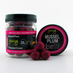 Бойлы насадочные долгорастворимые Grandcarp РАКУШКА•СЛИВА Ø20 мм 100 г (BBL101)