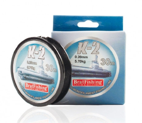 Леска Bratfishing K-2 30m 0,12mm 2,15kg
