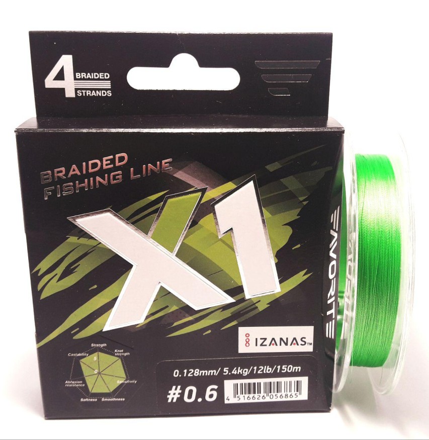 Шнур Favorite X1 PE 4x 150m #0.8/0.148mm 15lb/6.8kg