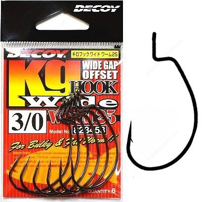 Офсетный крючок Decoy Worm 25 Hook Wide 2, 8 шт