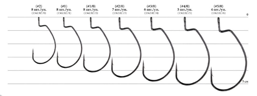 Офсетный крючок Decoy Worm 25 Hook Wide 2, 8 шт