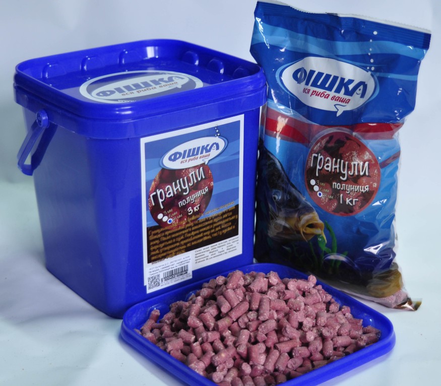 Пеллетс Фишка Клубника 6 мм 1 кг