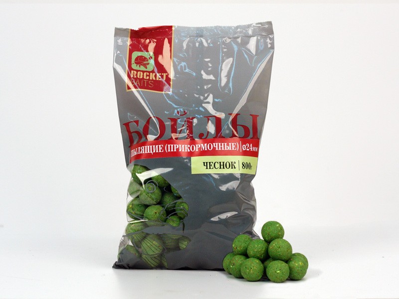 Бойлы Rocket Baits пылящие (прикормочные) Чеснок 24 мм 0,80 кг