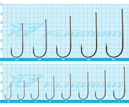 Крючки Azura Long Shank Hook №1/0