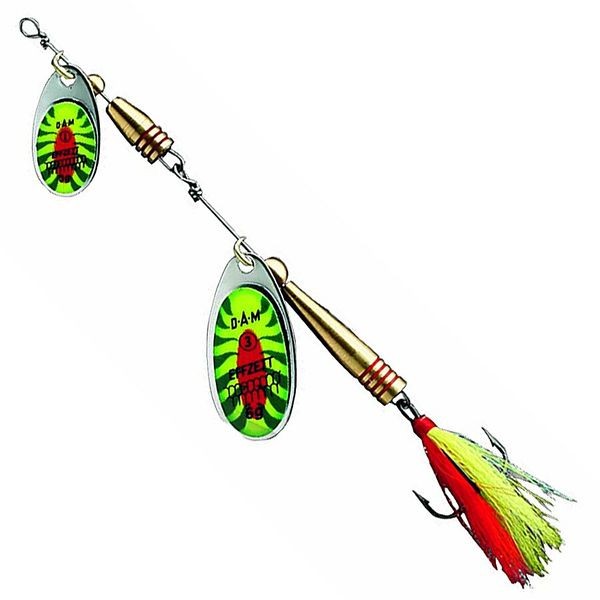Блесна-вертушка DAM Effzett TANDEM DRESSED с бородкой 10гр (fire shark)