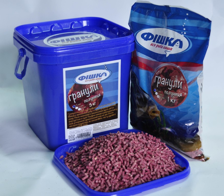 Пеллетс Фишка Клубника 3 мм 3 кг