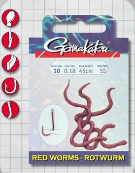 Крючок с поводком Gamakatsu BKD-5260B Red Worms Bronze 006