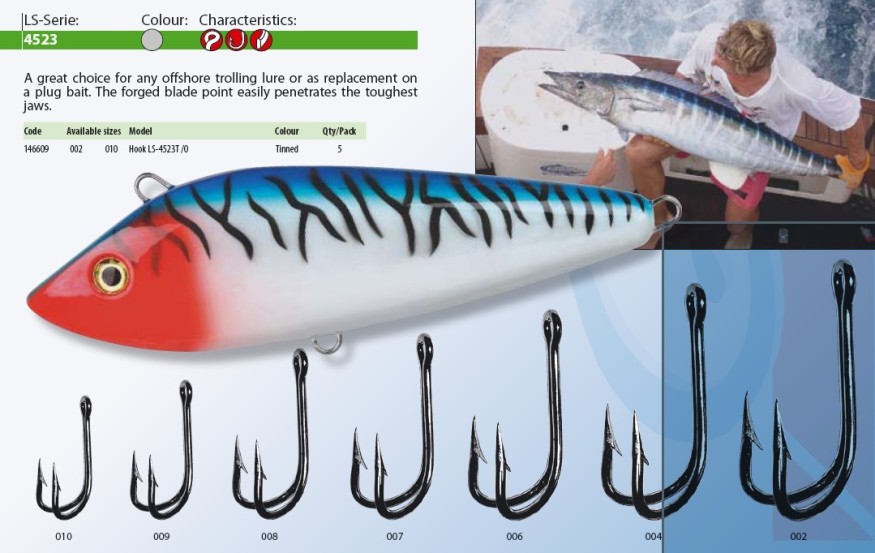 Крючок двойник Gamakatsu LS-4523T Tinned 010