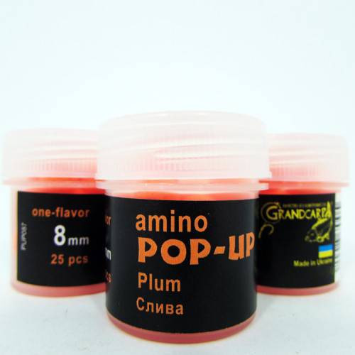 Бойлы amino POP-UP Grandcarp PLUM (СЛИВА) Ø8 мм 25 шт. (PUP087)