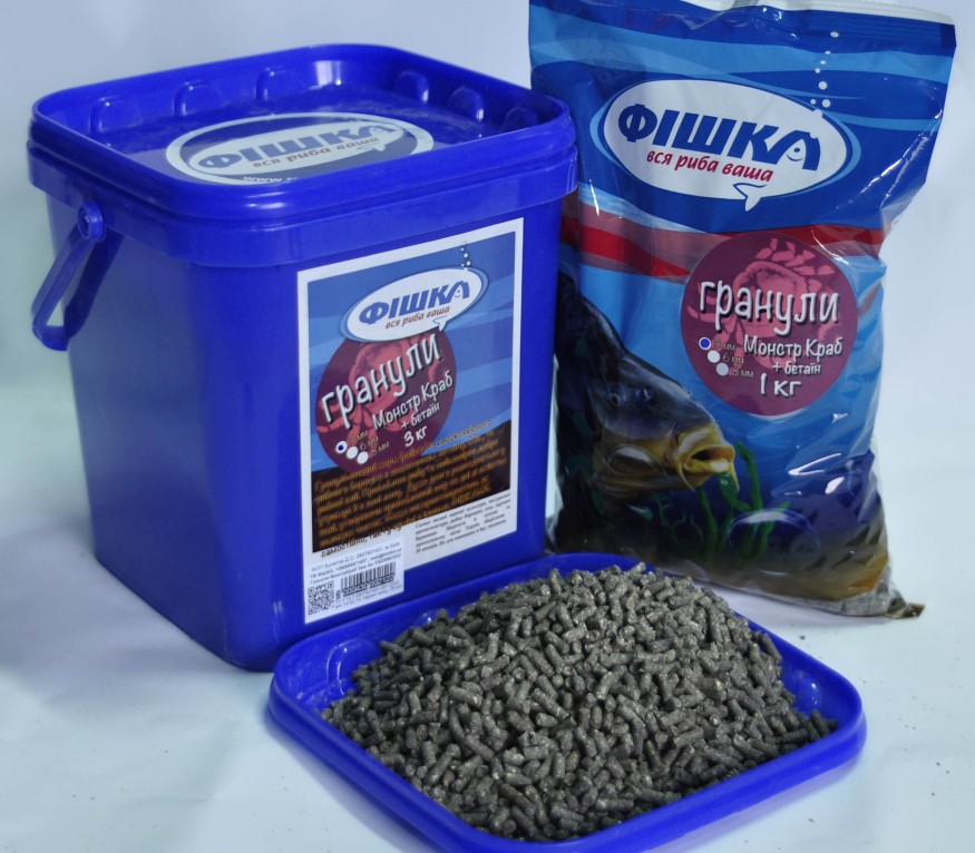 Пеллетс Фишка Монстр Краб 3 мм 1 кг
