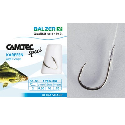 Крючок с поводком Balzer Camtec Speci Hooks Carp №8 (10 шт)