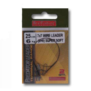 Поводок Bratfishing 1x19 Wire Leader (8+0) Super Soft 20 сm / 10 kg / 2 шт