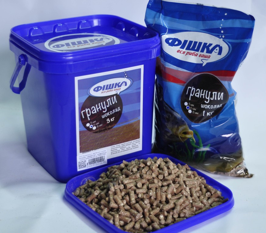 Пеллетс Фишка Шоколад 6 мм 3 кг