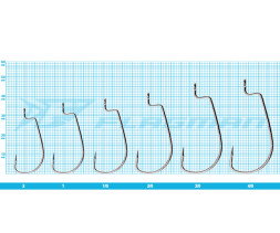 Крючки Azura Long Offset Worm Hook №1