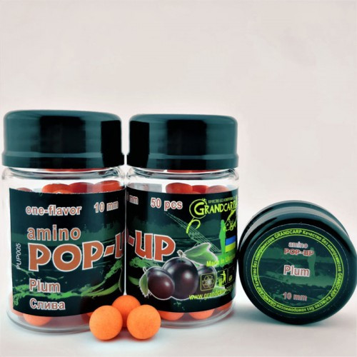 Бойлы amino POP-UP Grandcarp PLUM (СЛИВА) Ø10 мм 50 шт. (PUP005)