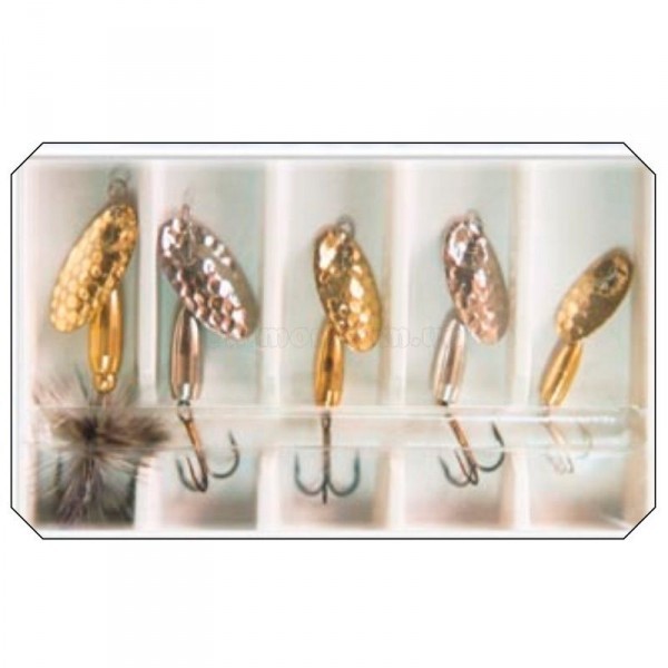 Блесна-вертушка Lineaeffe 5g набор-5 шт. разных окрасок (серебро, золото)
