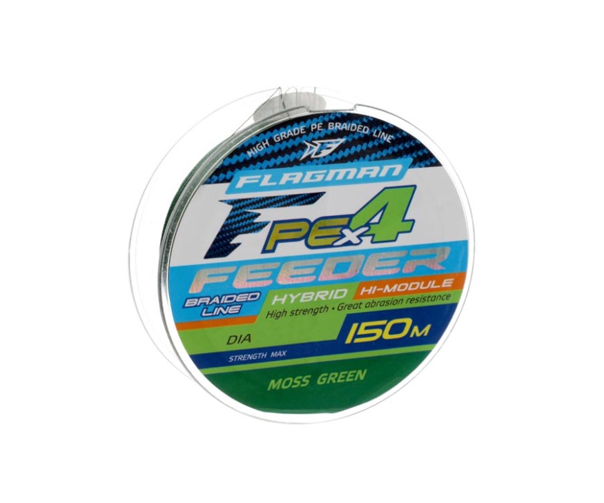 Шнур Flagman PE Hybrid X4 Feeder Moss Green 150m 0.10mm 4.6kg