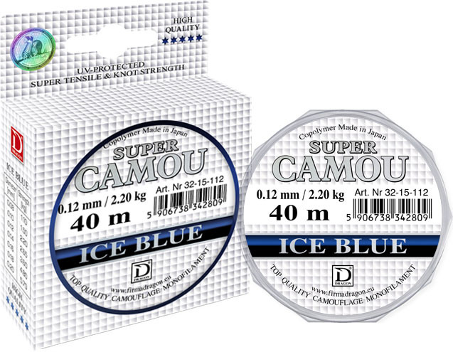 Леска Dragon Super Camou Ice Blue 40m