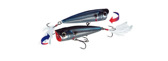 Воблер YO-ZURI 1064R Sashimi Popper 75мм CMSH