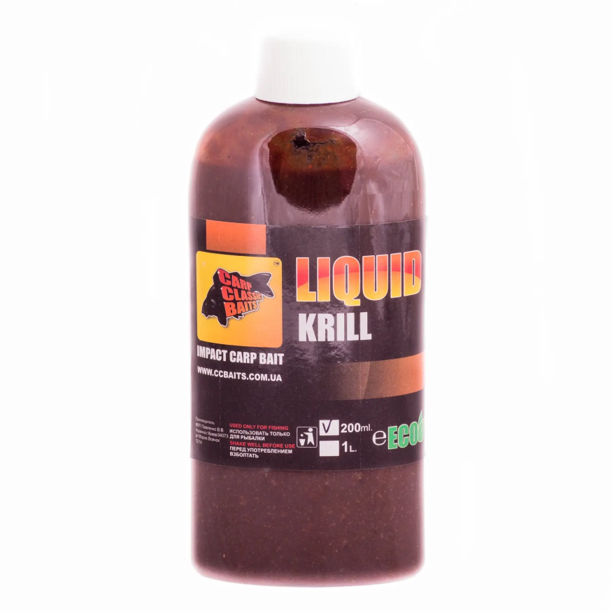 Жидкая питательная добавка CC Baits Liquid Krill, 200 ml