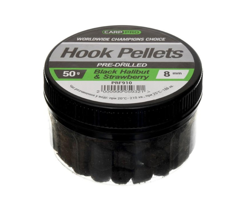 Насадочный пеллетс Carp Pro Black Halibut&amp;Strawberry 8мм
