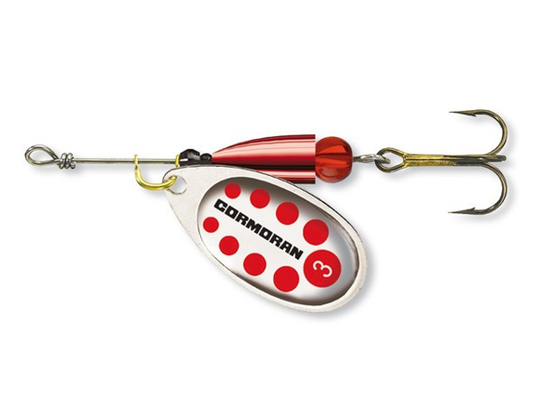Вращающаяся блесна Cormoran Bullet №4 silver/red dots