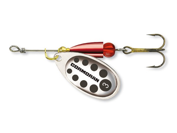 Вращающаяся блесна Cormoran Bullet №1 silver/black dots